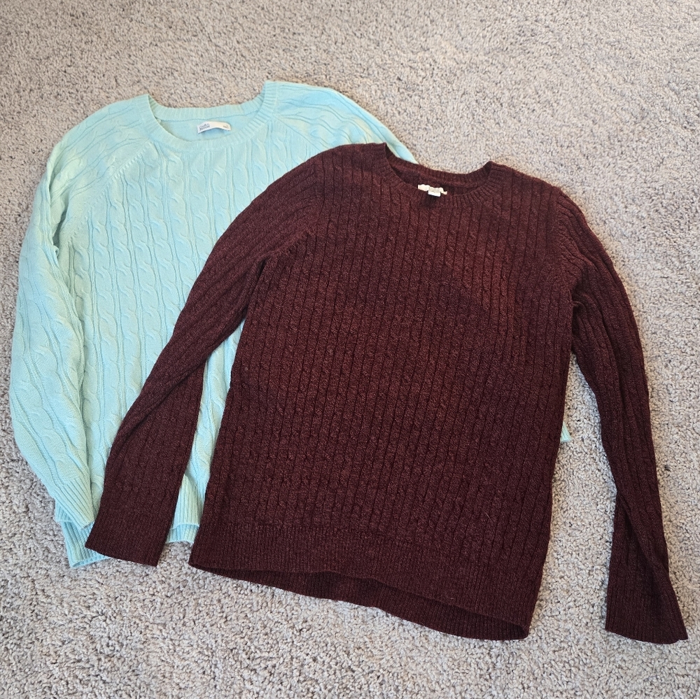 Croft & Barrow Womens Sweater Lot Of 2 Size Medium Large